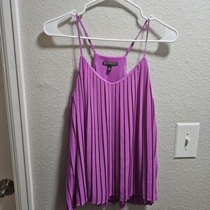 Express Women's Pink Pleated Top